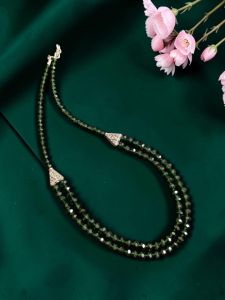 Navrabeads Green Crystal Beads Necklace for Women & Girls | 20 Inches | Elegant Trendy Necklace for Daily Wear, Parties & Gifting