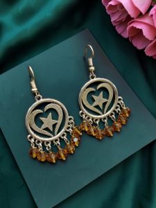 Navrabeads Crystal Earrings with Silver finish 