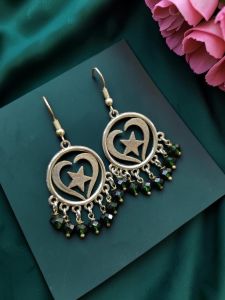 Navrabeads Crystal Earrings with Silver finish 