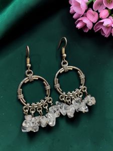 Navrabeads Pearl Earrings with Silver finish 