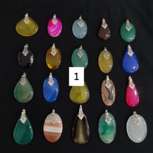 Pack of 20 pieces Premium Quality Lace Agate Pendants, Assorted, Gold Finish