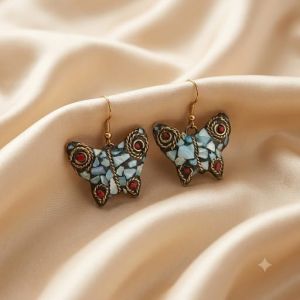 Navrabeads Tibetan Butterfly Earrings | Ethnic & Bohemian Style Earrings for Women