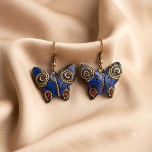 Navrabeads Tibetan Butterfly Earrings | Ethnic & Bohemian Style Earrings for Women