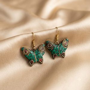 Navrabeads Tibetan Butterfly Earrings | Ethnic & Bohemian Style Earrings for Women