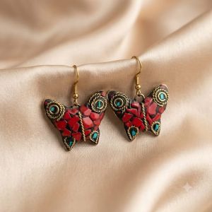Navrabeads Tibetan Butterfly Earrings | Ethnic & Bohemian Style Earrings for Women