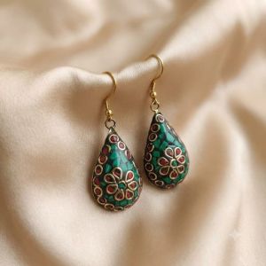 Navrabeads Tibetan Teardrop Earrings | Ethnic & Bohemian Style Earrings for Women