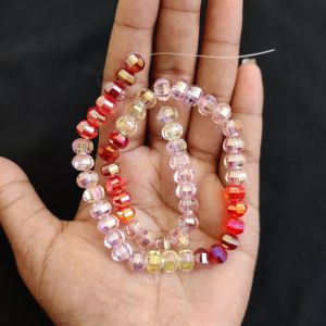 Navrabeads MULTICOLOR HIGH QUALITY FANCY CRYSTAL BEADS 5X7mm for Jewelry Making 12" approx 55 to 60 beads DIY Necklace Bracelet Craft Supplies