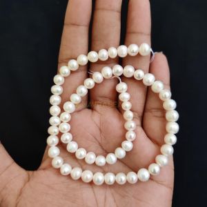 Navrabeads 15 inch AAA cream potato freshwater pearls 6–7mm for jewellery making necklaces and earrings