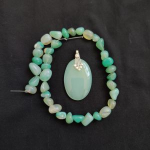 Navrabeads 8–10mm Agate Nugget Beads with Lace Agate Pendant Combo | Jewellery Making Supplies