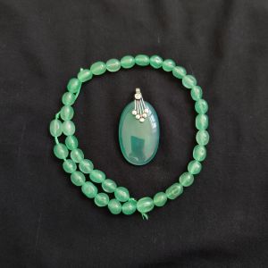 Navrabeads 8–10mm Agate Nugget Beads with Lace Agate Pendant Combo | Jewellery Making Supplies