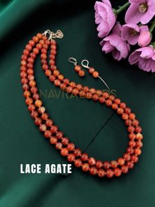 Gemstone Neklace , Peach Moonstone             