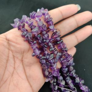 High quality Natural Amethyst (Dark Shade) Gemstone Chip Beads 30 Inch String 