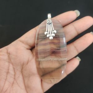 Multi Tourmaline Pendant, Gemstone Pendant, 1.5 to 2", Silver finish