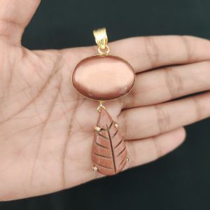 Navrabeads Mix Gemstone Pendants, 2 Stones | Gold Finish | Elegant Gemstone Pendant Set for Jewellery Making & DIY Designs