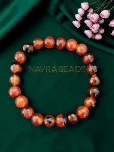 Genuine Onyx Elastic Bracelet(7") - Natural Gemstone Stretch Bracelet for Men & Women