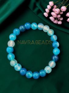 Genuine Onyx Elastic Bracelet (7") - Natural Gemstone Stretch Bracelet for Men & Women