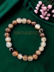 Genuine Onyx Elastic Bracelet (7") - Natural Gemstone Stretch Bracelet for Men & Women