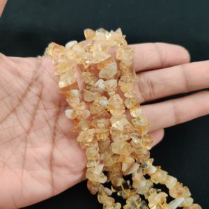 Navrabeads Citrine Stone Beads Chips – 30 Inch String | Approx. 200-240 Beads for Jewellery Making