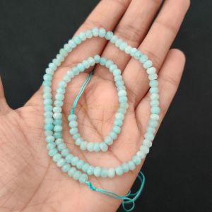 Agate Rondelle, 4x2mm, Light Blue