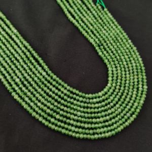 Agate Rondelle, 4x2mm,Leaf Green