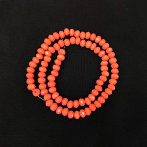 Navrabeads Orange Glass Opaque Crystal Rondelle Beads 6mm – 18 Inch String | Approx. 95–105 Pcs for Jewellery Making
