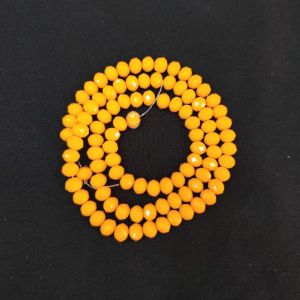 Navrabeads Mango Yellow Opaque Glass Crystal Rondelle Beads 6mm – 18 Inch String | Approx. 95–105 Pcs for Jewellery Making