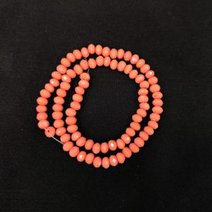 Navrabeads Light Orange Glass Opaque Crystal Rondelle Beads 6mm – 18 Inch String | Approx. 95–105 Pcs for Jewellery Making