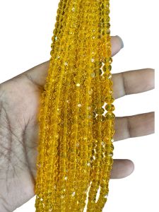 Glass Crystals, Rondelle, 6mm,Yellow