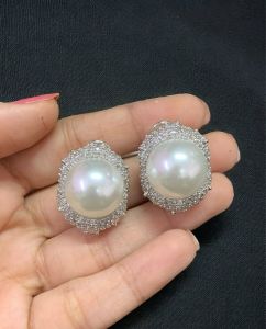 CZ Stone Earrings, Sea Green