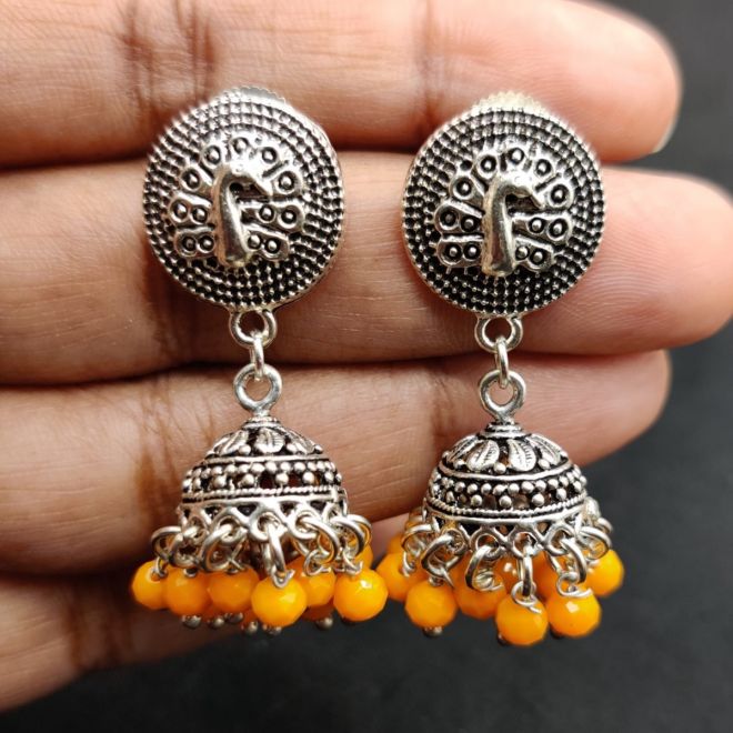 Discover Diya Kempu Jadau Silver Jhumka Earrings | Paksha - Paksha India