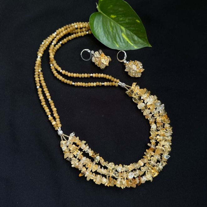 Citrine chip deals necklace