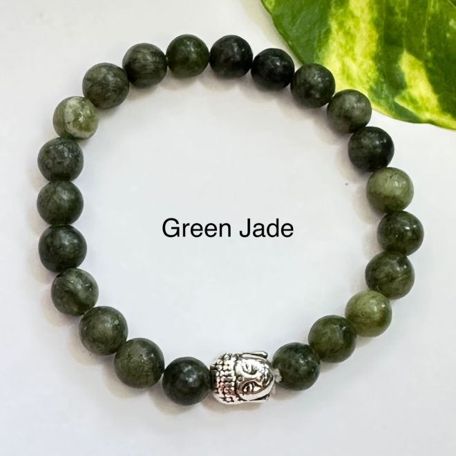 Ollie West Set of 3 Jade Bracelet for Women - 8mm Real Jade Beads - 7