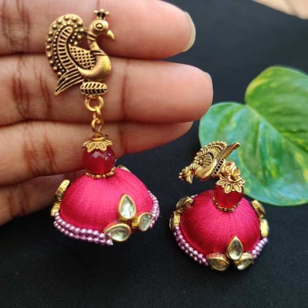 S.K Gems Multicolor Party Wear Silk Thread Earrings at Rs 120/pair in Jaipur