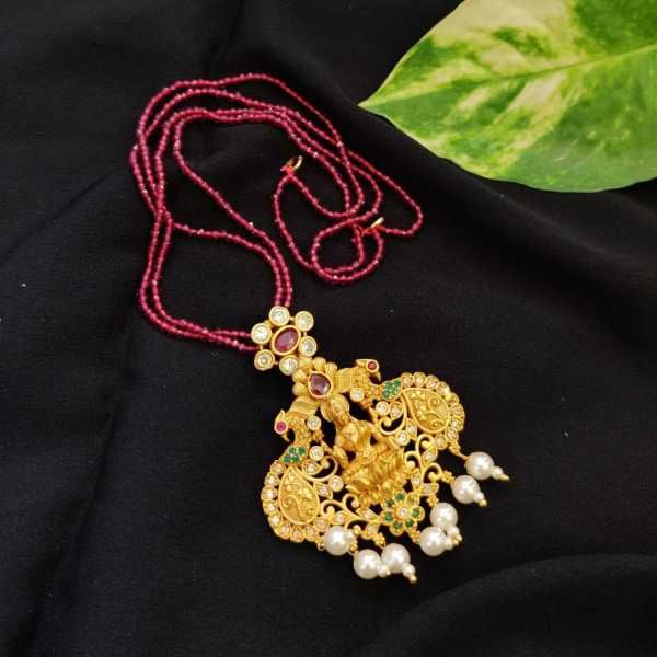 (Pink) Hydro Beads Necklace With Matt 