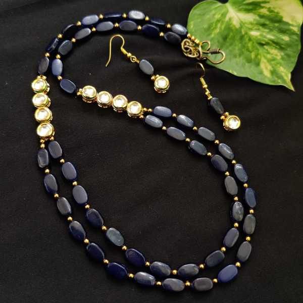Zenzii Chunky Matte Beaded Necklace in Navy | Fun Preppy Accessory – THE  LUCKY KNOT