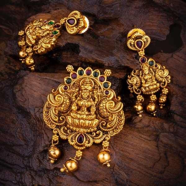 Quality Antique Gold (Lakshmi) Pendant 