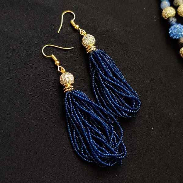 Catherine Popesco Midnight Blue Teardrop Crystal Earrings