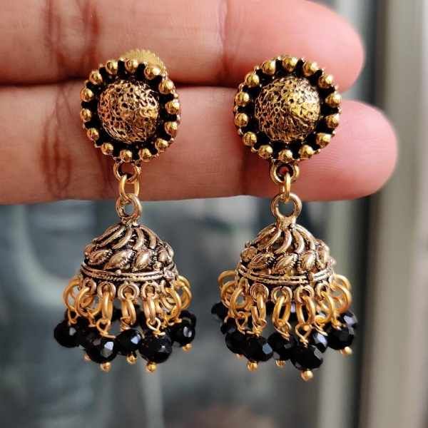 Aggregate more than 106 gold oxidised jhumka earrings best