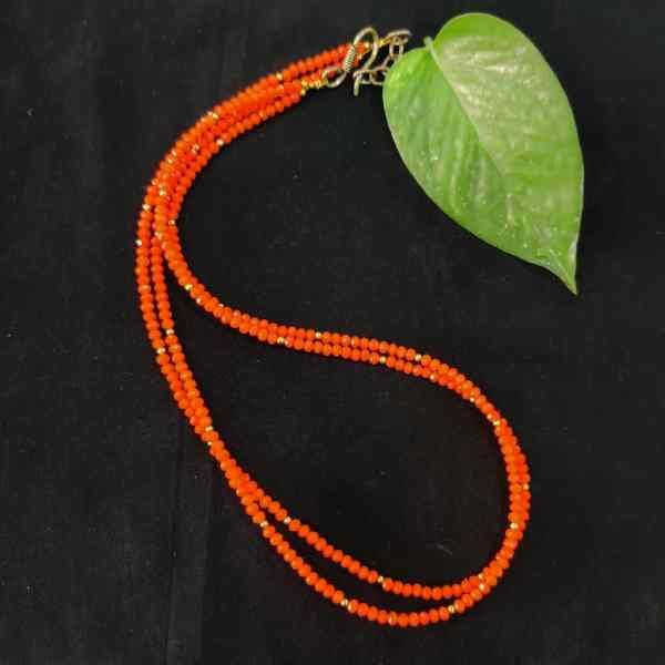 Jaipur crystal orange stone necklace with minakari balls – Prashanti Sarees