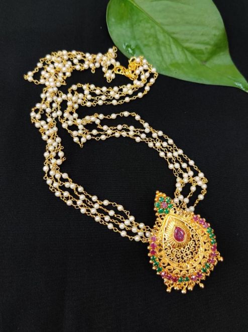 22K Gold Necklace Sets -Indian Gold Jewelry -Buy Online-hanic.com.vn