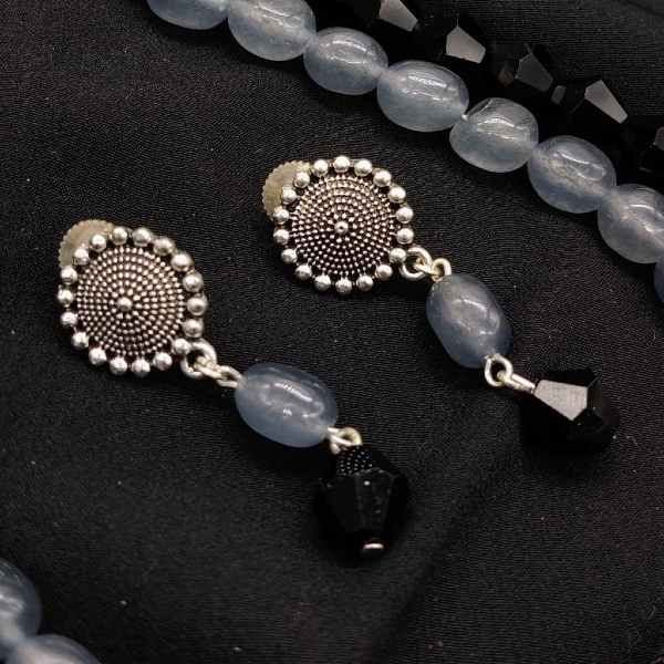 ELECTOMANIA Grey Silk Thread Tassel Long Earrings for Women  Electo Mania
