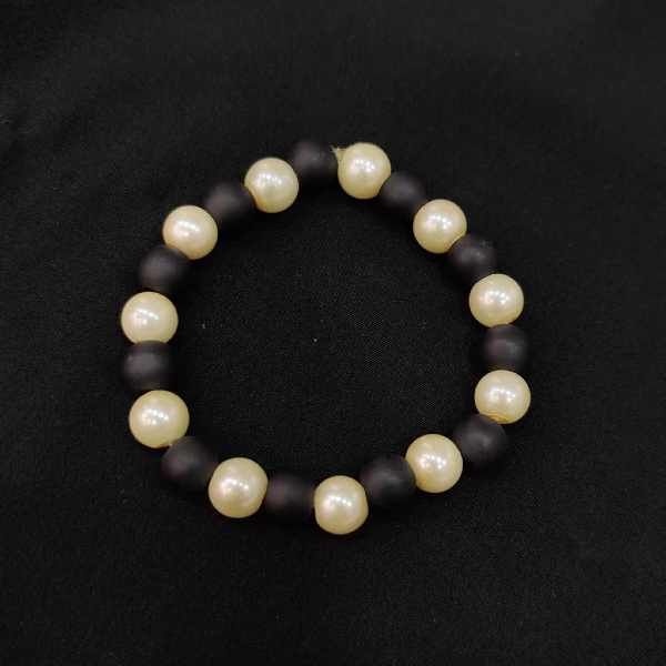 Catania Elastic Bracelet in Freshwater Pearls with  By Fabrizio Design