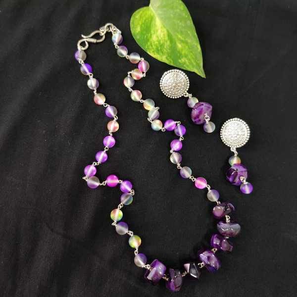 Buy 10mm Real Amethyst Necklace, Single Strand Amethyst Beaded Necklace,  Statement Necklace, Women Necklace, Genuine Stone Necklace Online in India  - Etsy