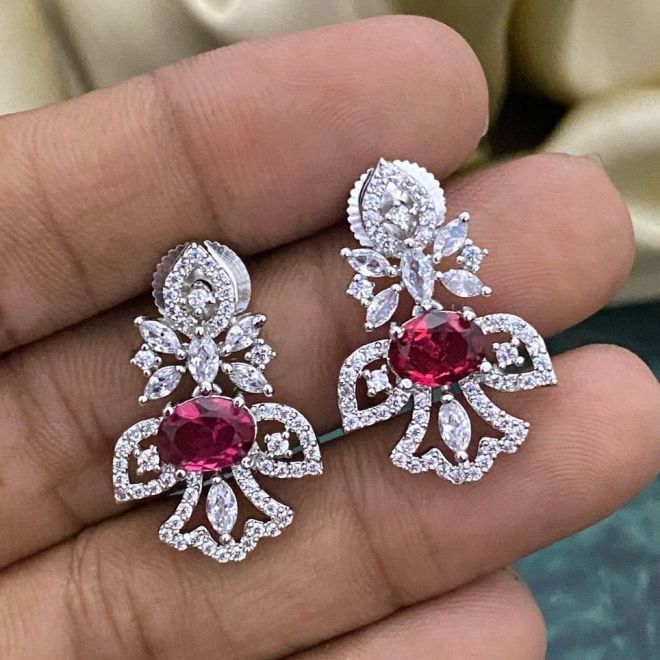 Cz ruby earrings hotsell