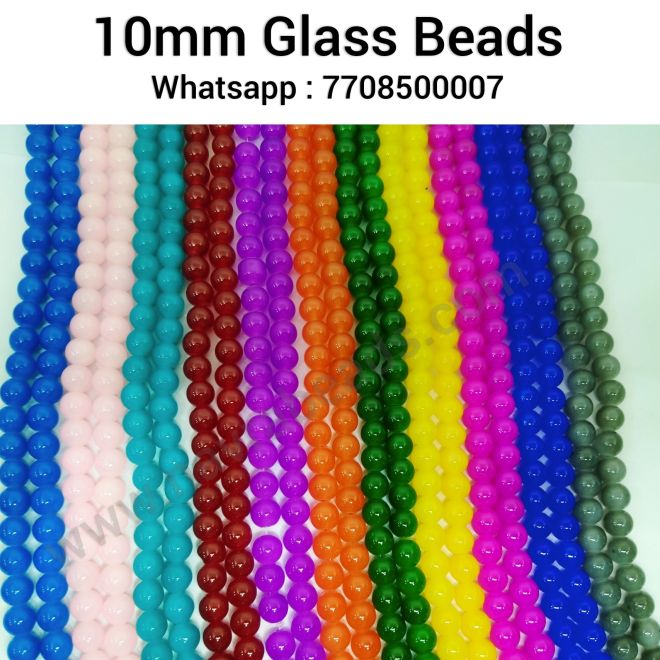 10mm, Glass Beads, Assorted, Set of 11 strings