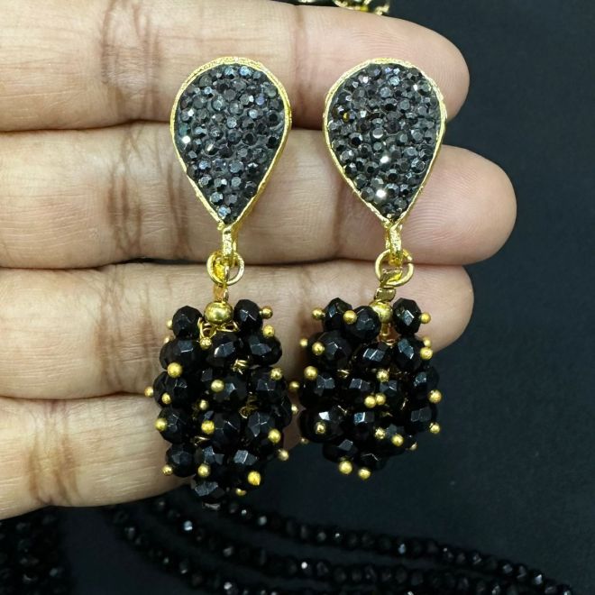 Designer Stud Earrings With Crystal Beads