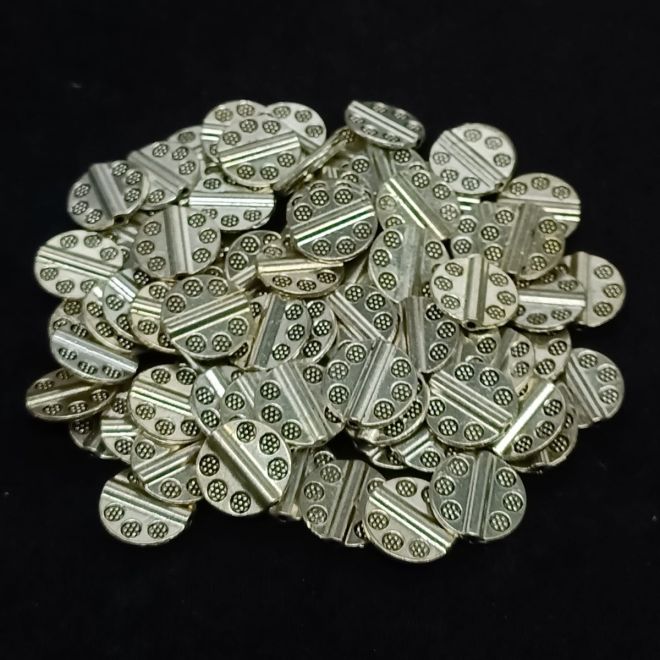 Antique Silver Spacer Beads round flat Pack Of 25grms