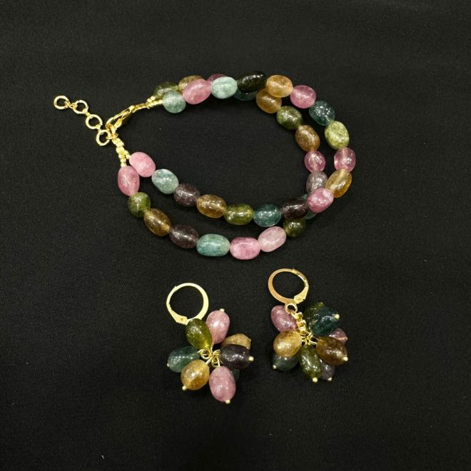 Multicolor Tourmaline Beads Bracelet