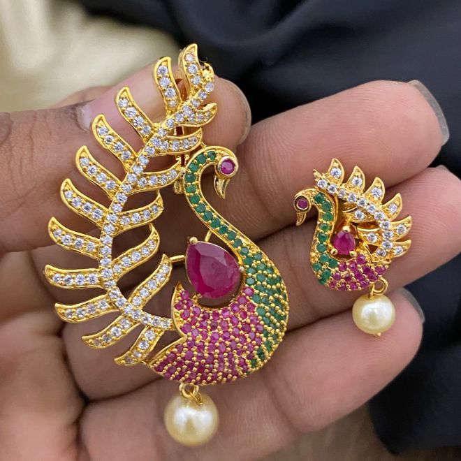 cz stone pendant with sun pendants with matching earrings 9