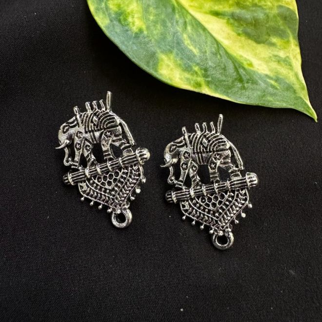 Earstud Post Antique Sliver Elephant